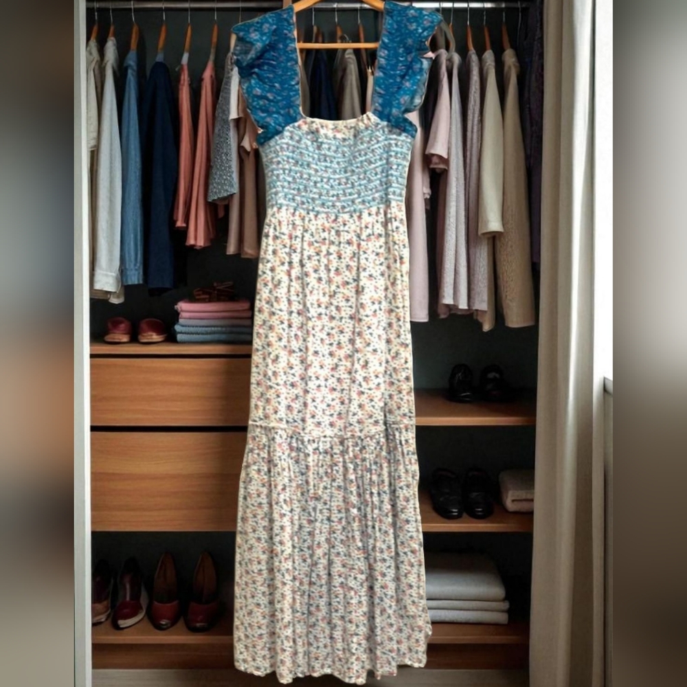 LoveShackFancy Constantine Dress – Vista Blue – Size Medium - Picture 7 of 7